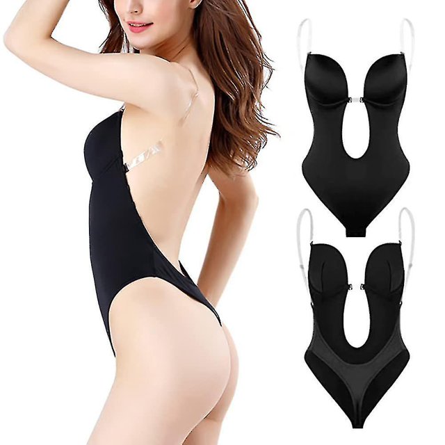 Body moldeador de cuerpo con escote en V profundo para mujer, Body sin tirantes y sin espalda, ropa moldeadora
