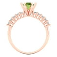 thumbnail image 4 of Clara Pucci 14K Rose Gold Solid Gold Peridot Solitaire with Accents Anniversary Ring for Women - 1.05 cttw Round Cut, 4 of 8
