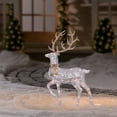 thumbnail image 2 of Northlight 46" Lighted 2-D Silver Glitter Reindeer Outdoor Christmas Decoration, 2 of 3