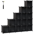 thumbnail image 2 of SONGMICS Armario Modular, Zapatero con 16 Cubos, 31 x 123 x 123 cm, Estante de Plástico PP, Negro, 2 of 5