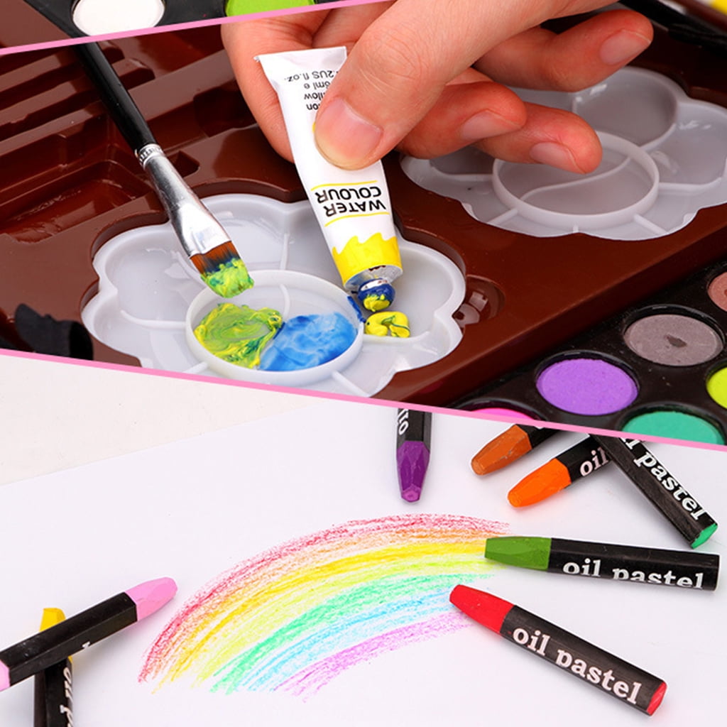 Milue 145Pcs Painting Watercolor Pen Set Art Drawing Colored Pencil Double-layer Aluminum Gift Box