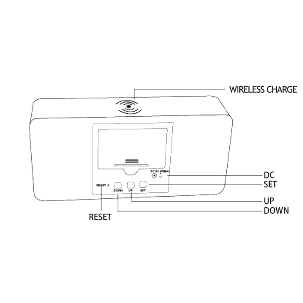 Multifunction Wireless Charging Clock LED Electric Digital Alarm