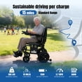 thumbnail image 3 of ROBTWOK Ultra Lightweight Foldable All Terrain Electric Wheelchair for Seniors & Adults, Dual 12Ah Lithium Battery, 15+ Miles Long Range, Airline Approved, 330LBS Capacity, Black, 3 of 10