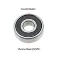 thumbnail image 2 of Uxcell Deep Groove Ball Bearing Double Sealed P6 Z1 Level Bearings Metal Silver Tone 5pcs 0.28''x0.75''x0.24'', 2 of 3