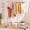Pink, variant on Simple Trending Standard Clothes Rack with Storage Shelves, Rolling Garment Organizer on Wheels for Hanging Clothes, White, Space-Saving Wardrobe Rack for Bedroom and Closet