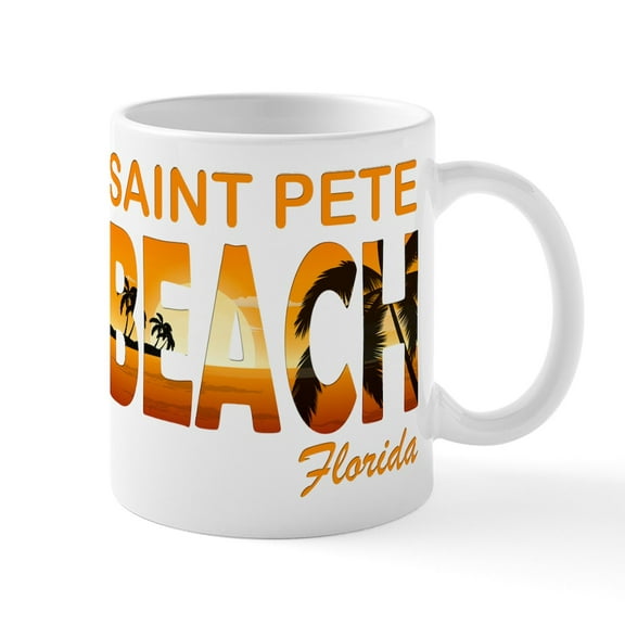 CafePress - Florida St. Pete Beach Mugs - 11 oz Ceramic Mug - Novelty Coffee Tea Cup