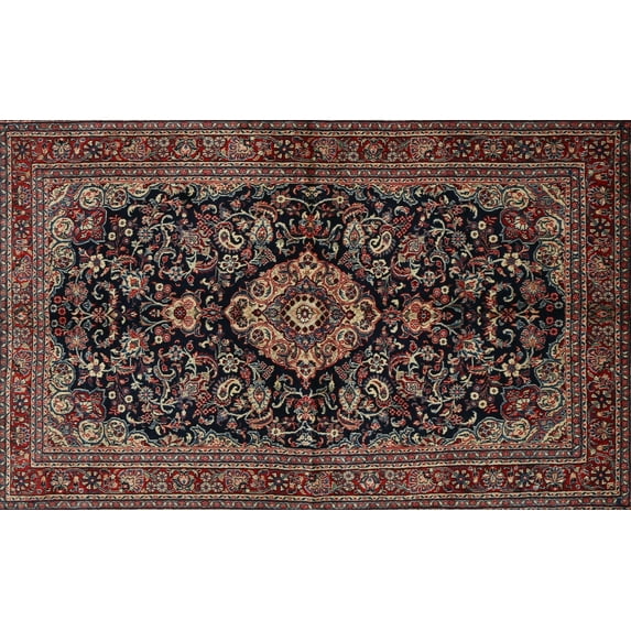 Ahgly Company Indoor Rectangle Traditional Dark Almond Brown Medallion Area Rugs, 3' x 5'