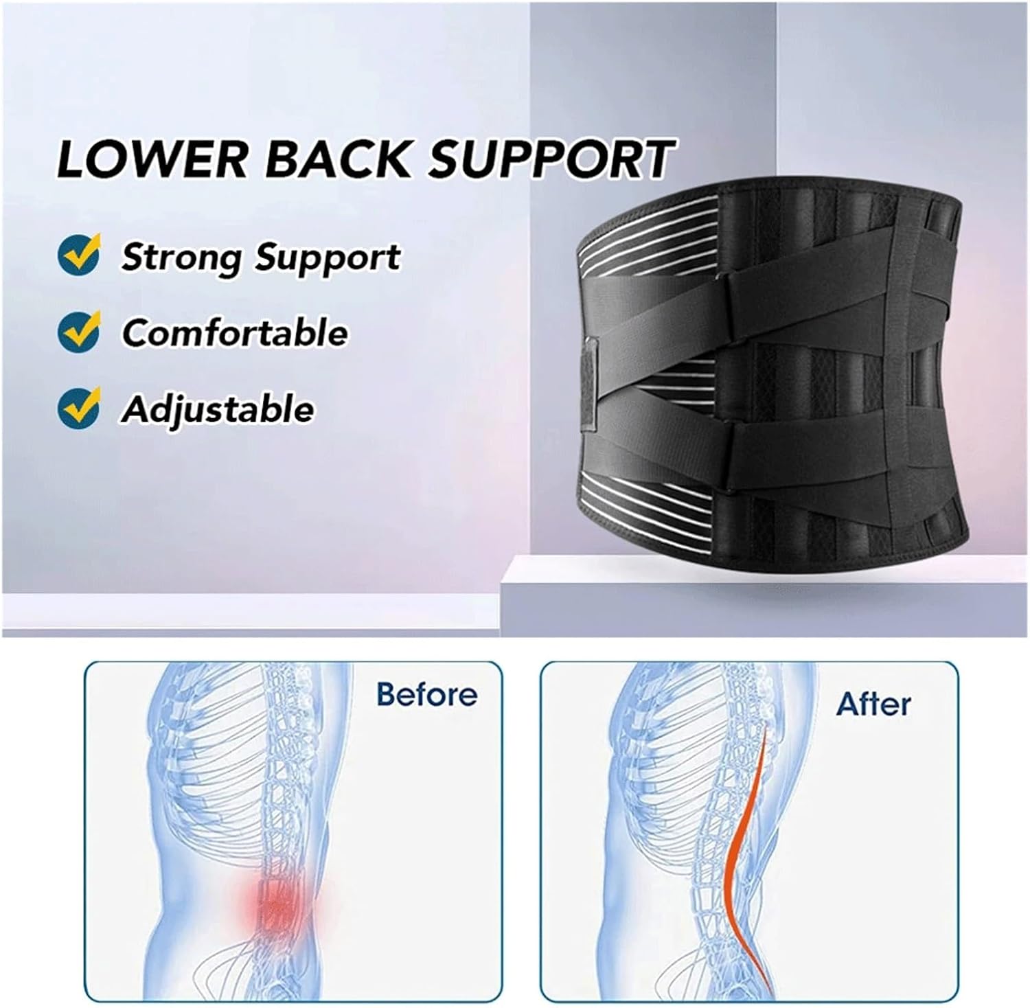 DANPINGLE Back Brace for Lower Back Pain Relief photo 4
