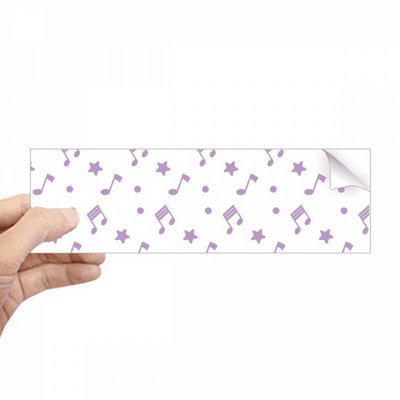 Purple Small Stars Music Notes Rectangle Bumper Sticker Notebook Window Decal