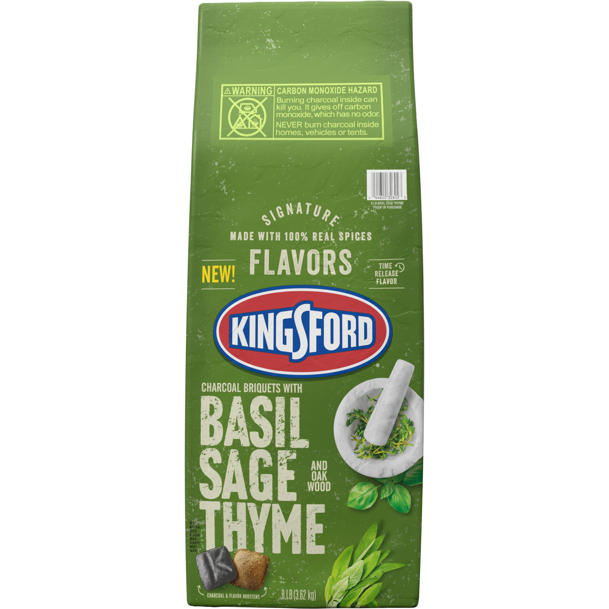 Kingsford Signature Flavors Oak Charcoal Briquettes with Basil, Sage, and Thyme, 8 lb