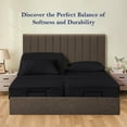 thumbnail image 2 of 5-Piece Split California King Sheet Set, 800 Thread Count, 100% Egyptian Cotton, Color Black Stripe Pattern, Fits 16-Inch Deep Mattresses, 2 of 5