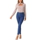 thumbnail image 2 of INSPIRAR CHIC Mujeres Blusa Elegante Casual de Manga Larga con Cuello Choker y Estampado de Houndstooth Talla M Rosa, 2 of 6
