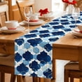 thumbnail image 5 of Navy Blue Geometric Moroccan Table Runner 48 Inches, Abstract Art Blue Ombre Modern Bed Runner Dresser Scarves Tabletop for Indoor Outdoor Parties/Ceremony/Banquet, 13" x 48", 5 of 8