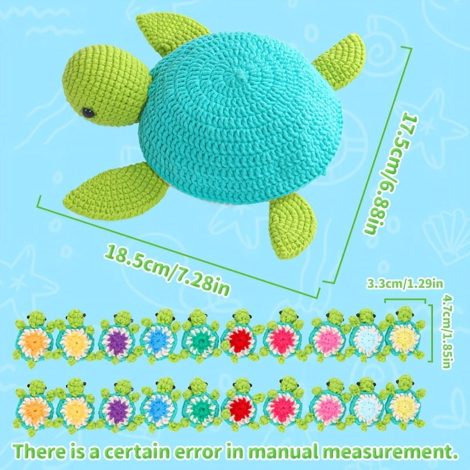 Crochet Kit for Beginners _ Turtle Crocheting Animals Kits with Step-by-Step Video Tutorials - Knitting Supplies for Adults, Crochet Hooks Yarn DIY Craft Art