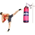 thumbnail image 3 of IRON BAR Heavy Bag Full Kit Boxing Punching Bag with Gloves Unfilled Sandbag for Boxing, MMA, Karate, Muay Thai, Kick Boxing, Martial Arts, Punching Training, Kicking - Hanging Chain w Bracket White, 3 of 9