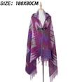 thumbnail image 2 of Poncho con flecos estilo bohemio informal para mujer, cárdigan holgado con estampado vintage para clima frío, manta navideña, bufanda, regalos, 2 of 5