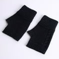 thumbnail image 2 of ShomPort Half Finger Gloves for Womens Cable Knit Elastic Cuff Solid Color Lightweight Soft Warm Everyday Gloves, 2 of 3