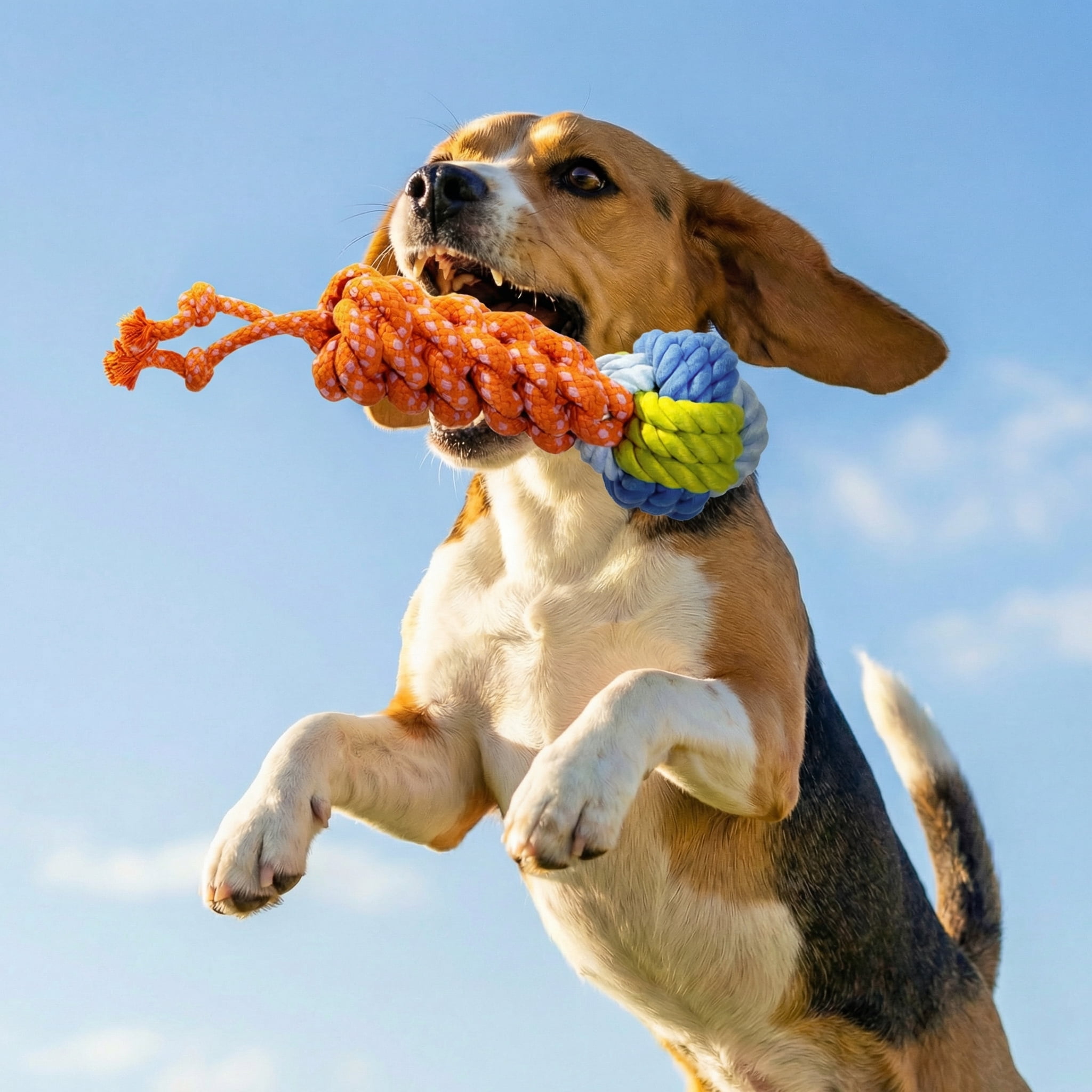 Oodles Durable Lasso Rope Dog Toy Set, Multicolored, Small