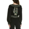 thumbnail image 2 of Norma Kamali womens  Embroidered Silk-Blend Top, l, Black, 2 of 3