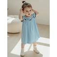 thumbnail image 4 of Rovasas Baby Girl Smocked Dress Ruffle Sleeveless Sailboat Embroidery Dress, 4 of 8
