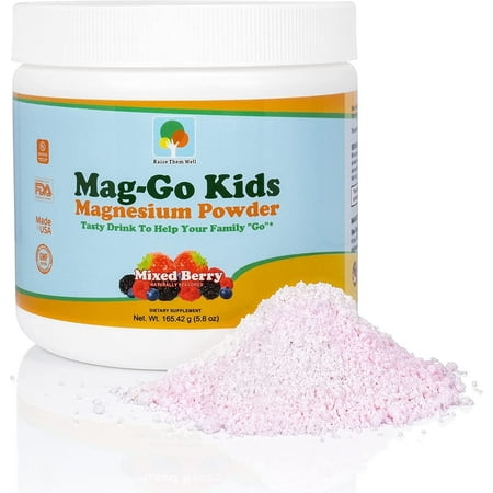 Kids Constipation Relief (Mixed Berry) , Kid Safe Magnesium Constipation Relief , 90 Servings per Tub