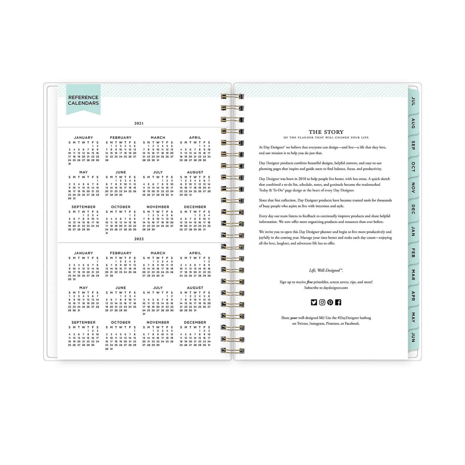 Day Designer Black Stripe Medium Weekly/Monthly Planner for 2021-2022
