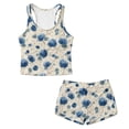 thumbnail image 4 of Xoenoiee Blue Hydrangea Flower Print Girls 2 Piece Bathing Suit Summer UPF 5O+ Racerback Swimsuit with Shorts Round Neck Beach Tankini Sets Beachwear, 12-13 Years, 4 of 7