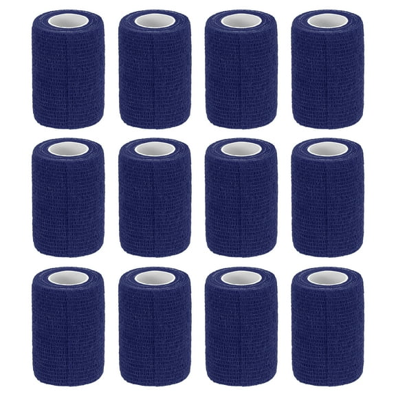 12 Rolls Adhesive Elastic Tape Elastic Bandage,3" x 5 Yards Wrap Stretch Wrist Knee Tape,Navy Blue