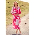 thumbnail image 2 of Vestido PRETTYGARDEN Talle XL Rojo Rosa Floral Cuello en V Manga Larga, 2 of 9