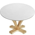 thumbnail image 1 of POINTERTECK Round Tablecloth 23 inch Elastic Edged Vinyl Tablecloth Wipeable Dining Table Cover  Brown, 1 of 9