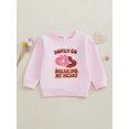 thumbnail image 4 of Gupgi Chandail en Molleton Fille Tout-Petit Saint-Valentin Lettre Donut Cœur Imprimé Manches Longues Col Rond Pull, 4 of 9