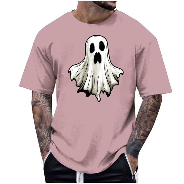 Blusas y camisas de manga corta y cuello redondo para hombre. Blusas/camisetas de manga corta con cuello redondo y estampado de Halloween para hombre. Blusa para hombre.