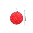 thumbnail image 3 of 6 Inch Red Flocked Christmas Ball Ornament with Gold Thread Diamond Pattern, Shatterproof Large Xmas Tree Hanging Bauble for Party Decor, 3 of 7