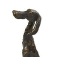 thumbnail image 5 of 7" x 21" Bronze Polystone Distressed Slim Frame Dog Sculpture with Gold Accents, by DecMode, 5 of 12