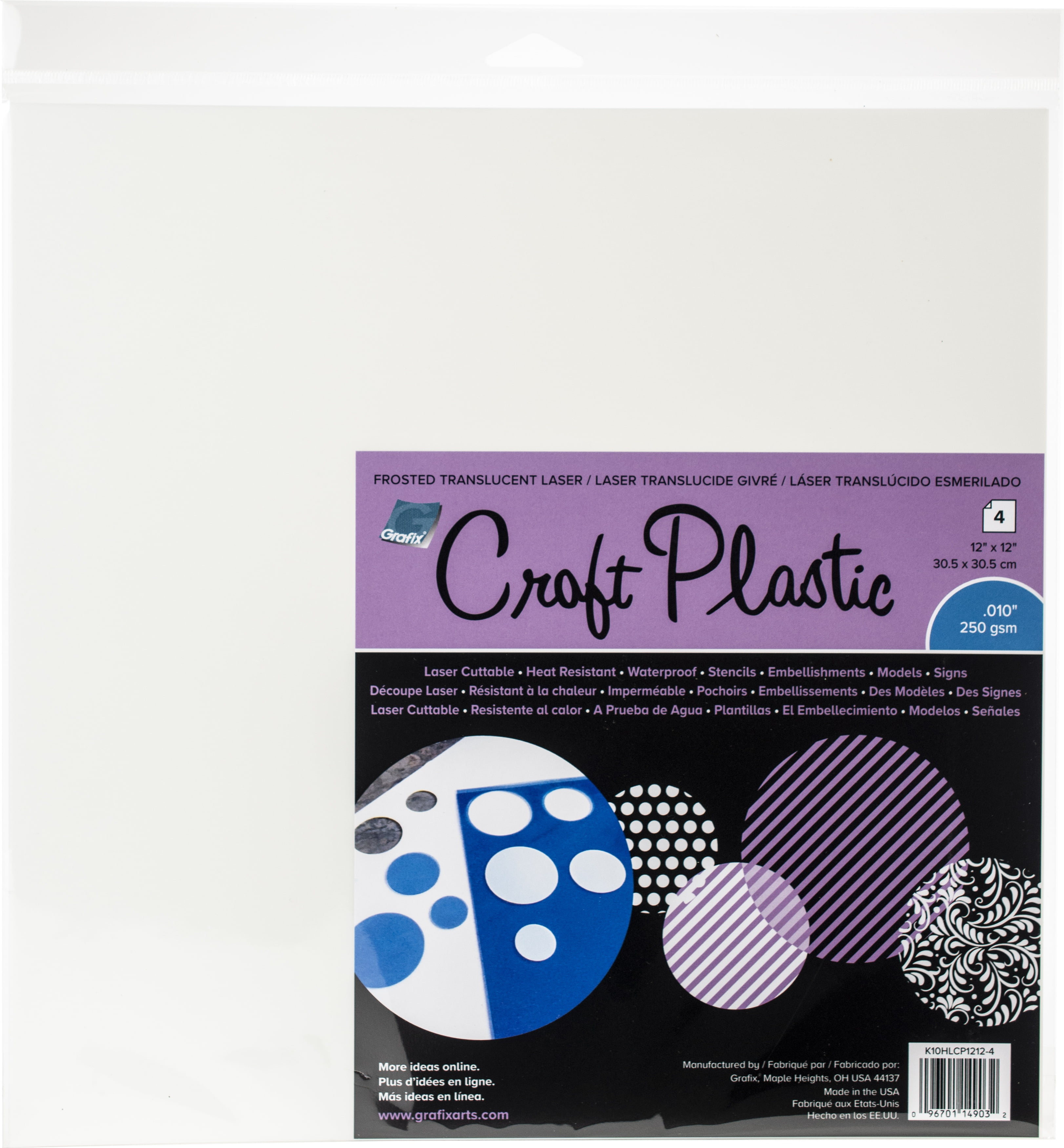 Grafix Craft Plastic Sheets 12"X12" 4/PkgFrosted .010 Walmart Canada