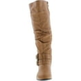 thumbnail image 4 of Top Moda Womens Coco-20 Knee High Round Toe Buckle Slouched Riding Flat Boots, 4 of 4