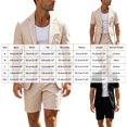 thumbnail image 3 of JFOPQVSM Men's Suit Set 2 Piece Short Sleeve Jacket and Shorts Thin Lightweight Leisure Suit Loose Short Trousers Elastic Waist Casual Summer Suit Streetwear, 3 of 7