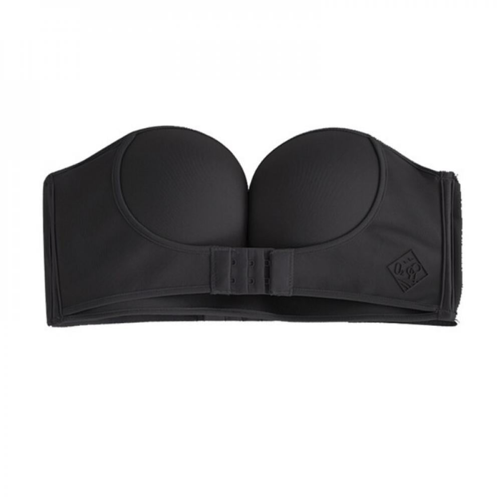 Popvcly Clearance!Women Sexy Strapless Front Buckle Bra Push Up