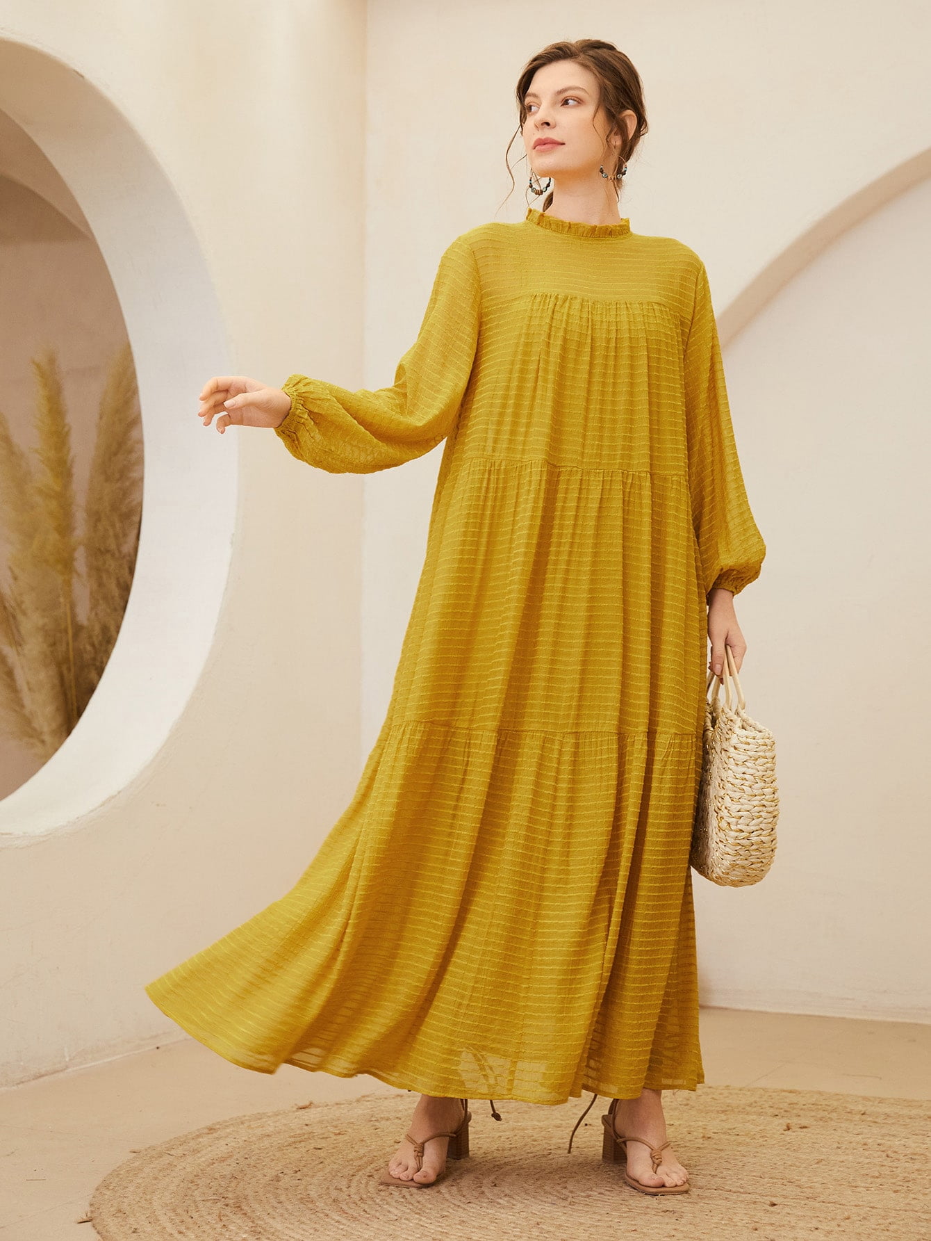 Women's Lantern Sleeve Smock Dress M(6 