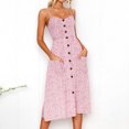 thumbnail image 3 of Vestido informal para mujer Vestido elegante con tirantes finos Vestido de playa de verano bohemio suave FLhrweasw Nuevo, 3 of 9