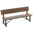 thumbnail image 1 of Patiojoy 1pcs Patio 4-Person Bench, 72 Inch Extra Long Bench w/ All-Weather HDPE Seat & Back Heavy-Duty Metal Support for 1100 lbs Max Load, 1 of 8