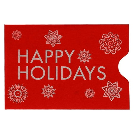 UPC: 0646223057829 | LUX Credit Card Sleeve (2 3/8 x 3 1/2) 250/Pack Ruby Red w/Happy Holidays Greeting (LUX180118HH250)