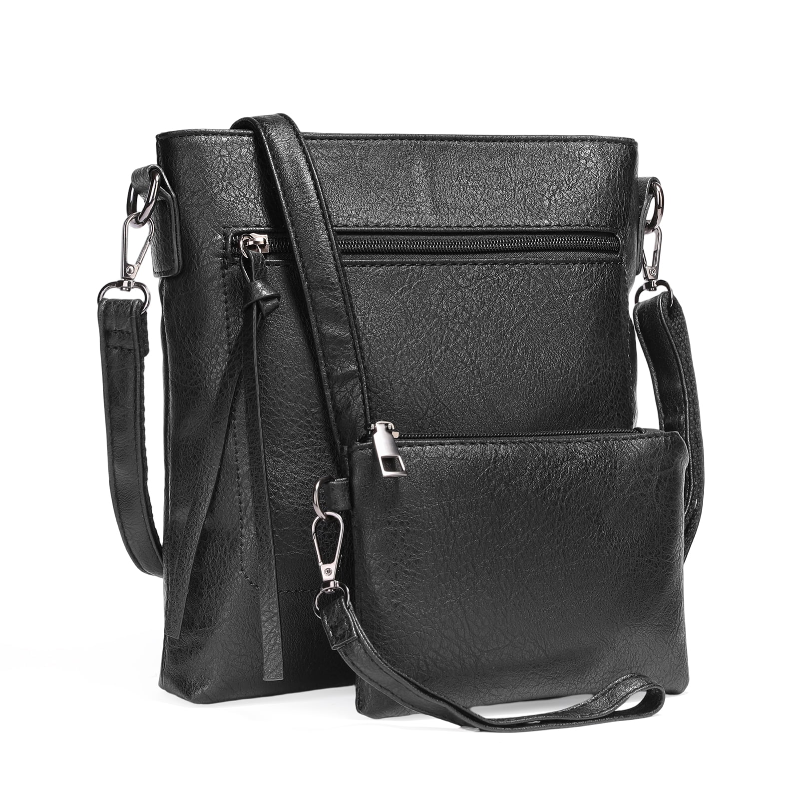 SENDEFN Real Leather Purse for Women Crossbody Bag Travel Shoulder Handbag Vintage Tassel Zipper