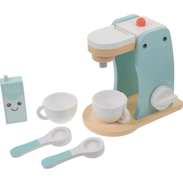 1 Set Kids Wooden Coffee Maker Toy Espresso Machine Toddler Toy Kitchen Set