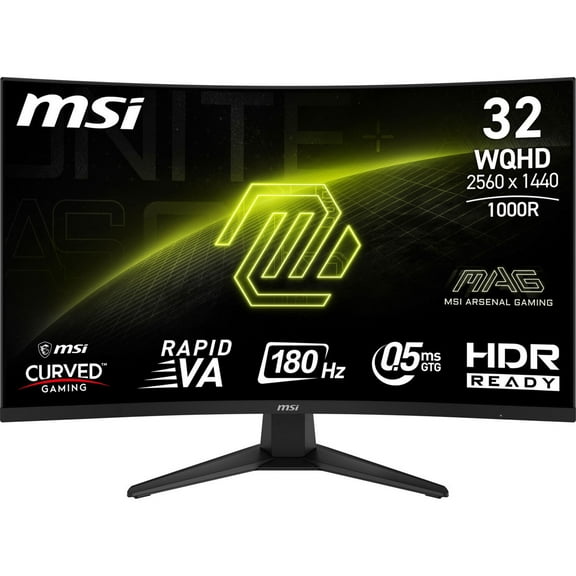 MSI MAG 325CQF 31.5" 16:9 WQHD 180Hz Curved Rapid VA LCD HDR Gaming Monitor, Black