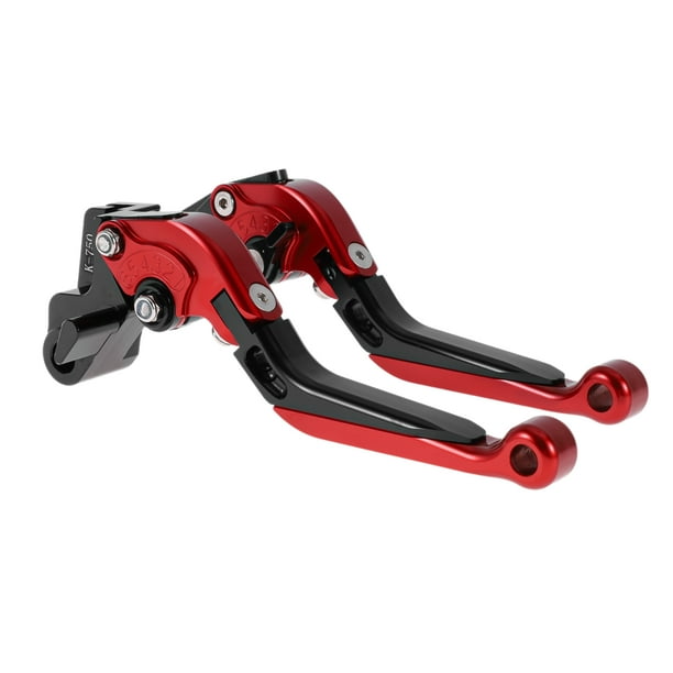 Palancas de freno y embrague cortas y largas para Kawasaki NINJA650R 2009-2016, palanca de freno ajustable de motocicleta, aleación de aluminio, cabeza roja, mango negro