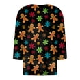 thumbnail image 5 of larppty Christmas Shirts for Women 3/4 Length Sleeve Tops Henley Neck T Shirts Festive Costume (Black, XL), 5 of 9