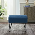 thumbnail image 4 of Home Soft Things Jacquard Ottoman - Angola - Real Teal - 19" x 13" x 17", 4 of 5