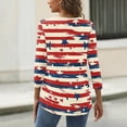 thumbnail image 5 of IYYVV 4th of July Blousr for Women V-Neck Henley Patriotic Tops 3/4 Sleeve Summer USA T-Shirt Casual Loose Fit Tee Beige L, 5 of 5