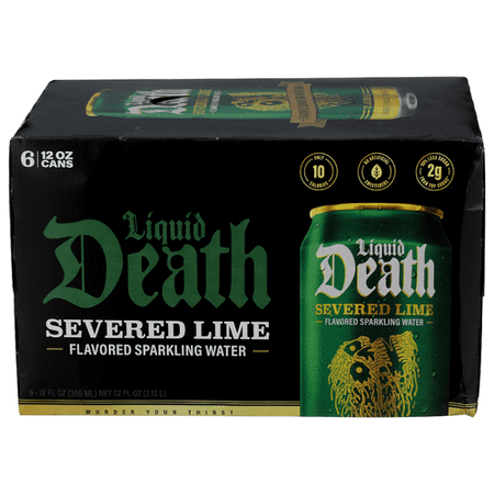 (Pack of 4) Liquid Death Sparkling Water Served with Lime 6 Pack 72 Fo